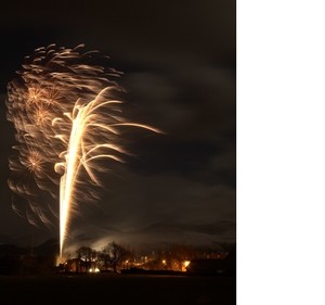 Beaumaris fireworks over the castle New Year 2010