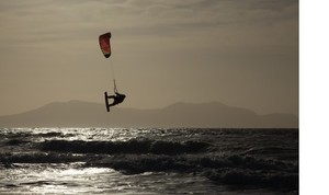 Kite surfers at Llanddwyn beach