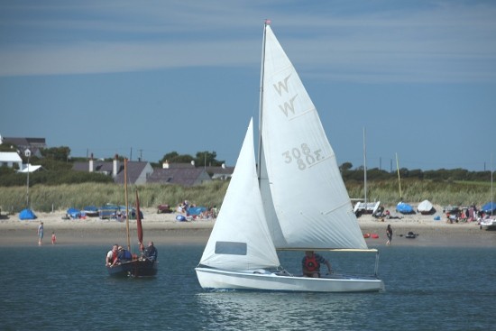 Dinghy sailing at Borth Wen beach