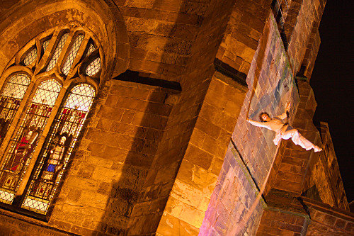 'Angel' – an Aerial Dance Performed on the Vertical Walls of Bangor Cathedral