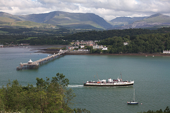 Steam ship Balmoral passing by on the Menai Strait