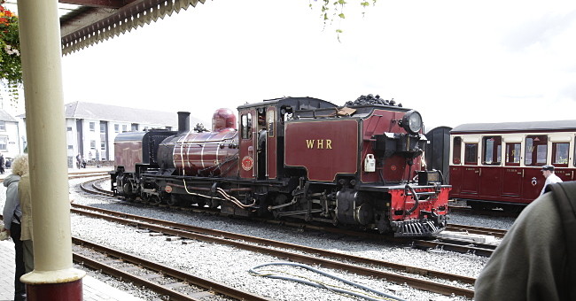 Welsh Highland Railway loco showing three main articulated sections